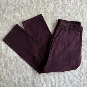 ASOS BUSINESS CASUAL PANTS TROUSERS KHAKIS CHINOS PURPLE PLUM 100% COTTON 33x29